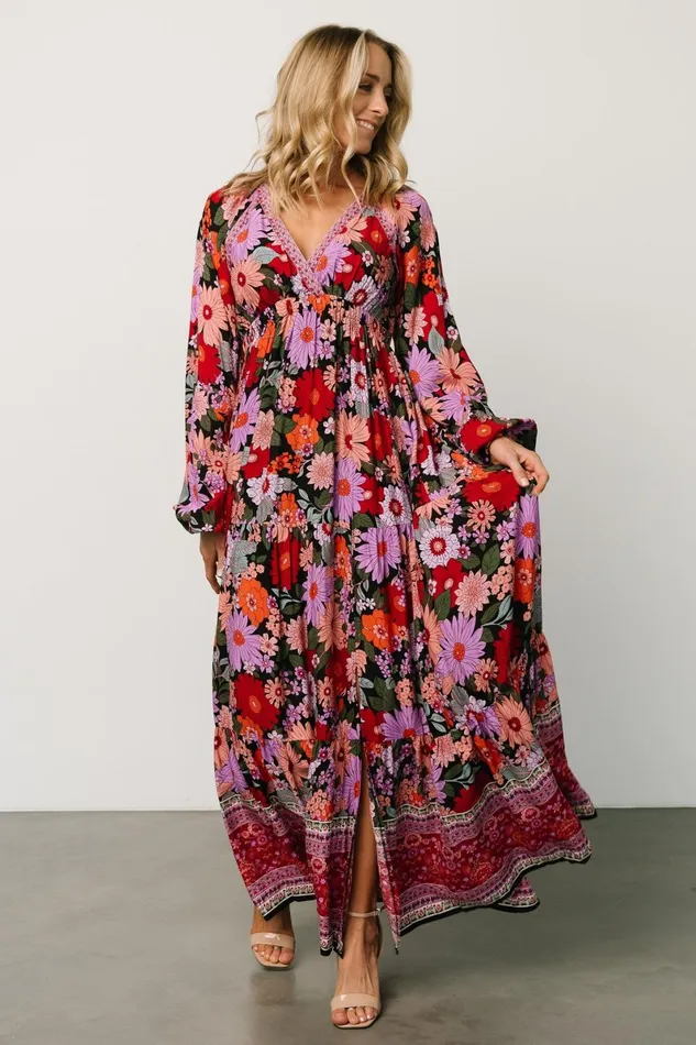 Malena Maxi Dress Black Multi Women Baltic Born Maxi Dresses