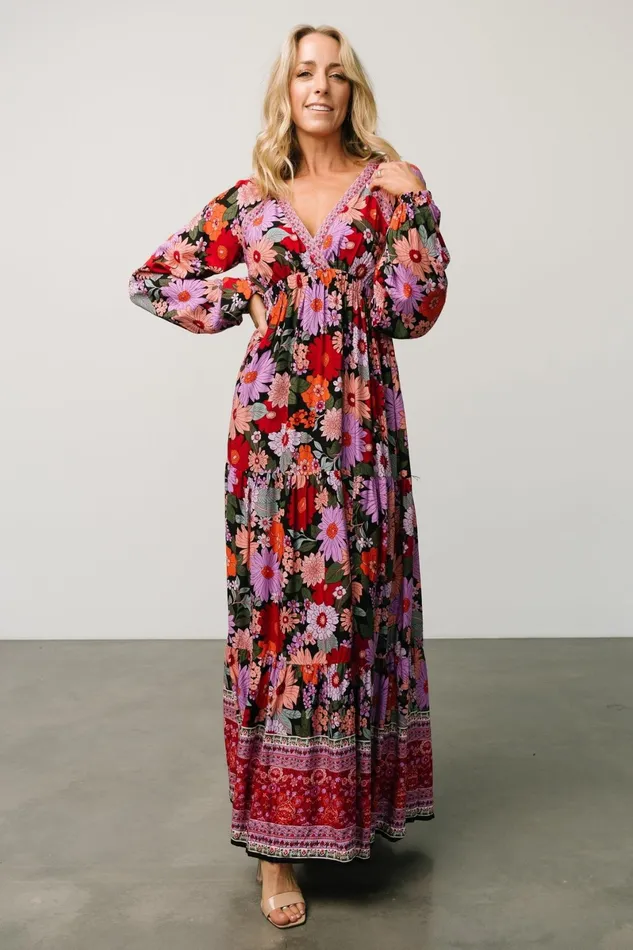 Malena Maxi Dress Black Multi Women Baltic Born Maxi Dresses