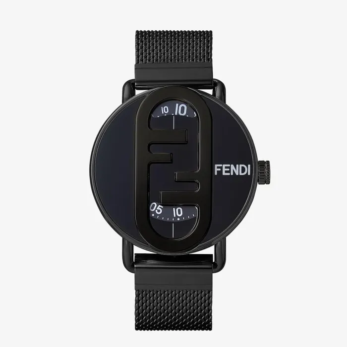 Man 42 Mm 8211 Round Watch With Olock Logo Black Fendi Watches