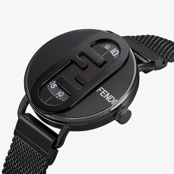 Man 42 Mm 8211 Round Watch With Olock Logo Black Fendi Watches