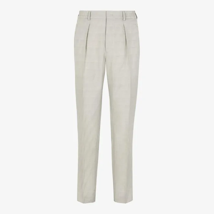Man Beige Jacquard Fabric Trousers Beige Fendi Jackets and Suits