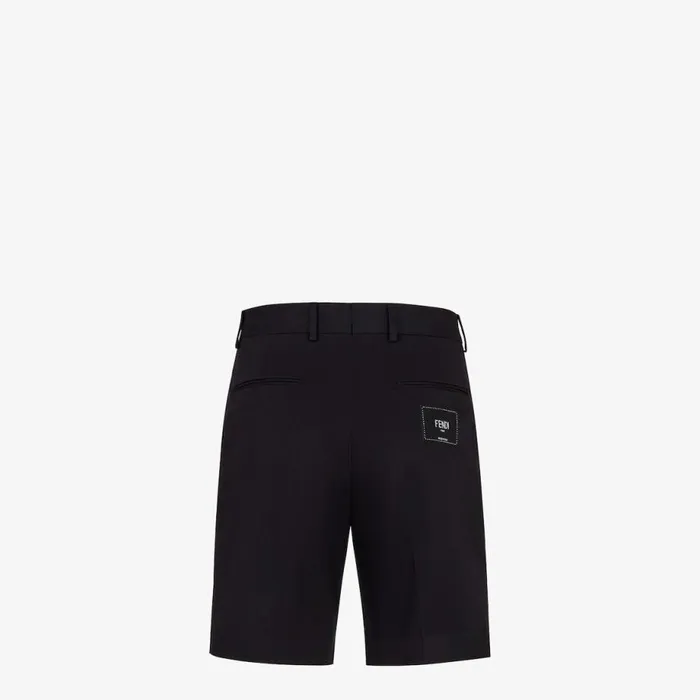 Man Black Gabardine Trousers Black Fendi Denim and Trousers