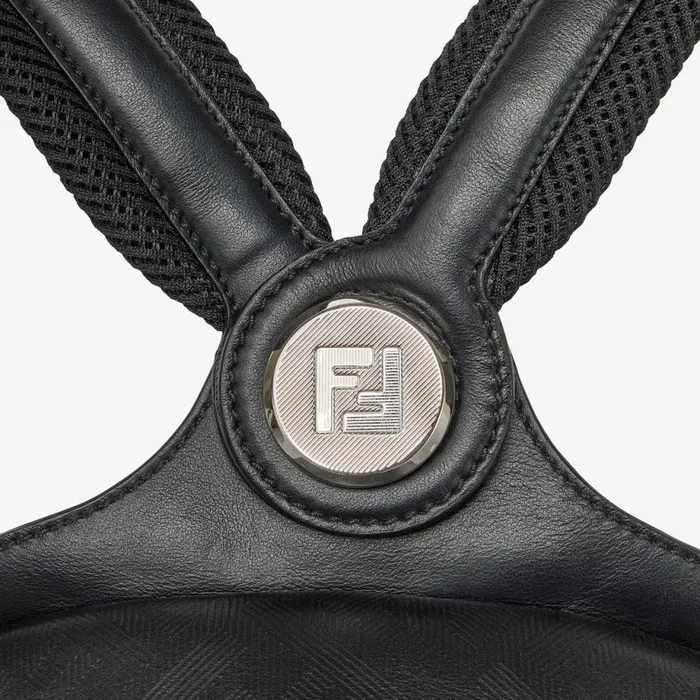 Man Black Leather Backpack Black Fendi Backpacks