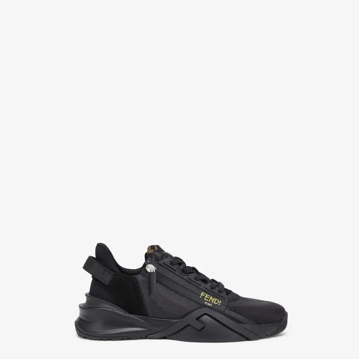Man Black Nylon Low Tops Black Fendi Fendi Flow