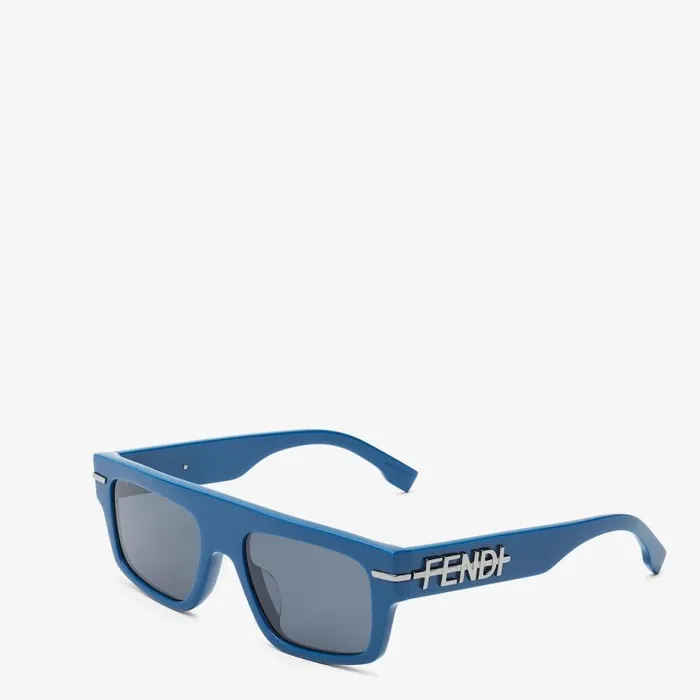 Man Blue Acetate Sunglasses Blue Fendi Sunglasses