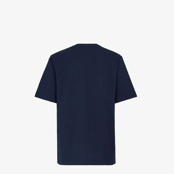 Man Blue Piqu TShirt Blue Fendi Tshirts and Polos