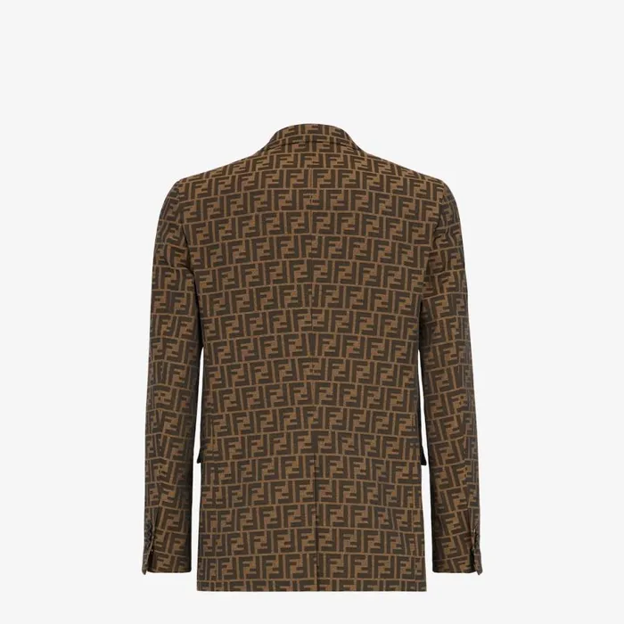 Man Brown Fabric Blazer Brown Fendi Jackets and Suits