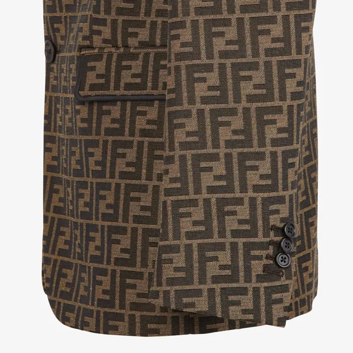 Man Brown Fabric Blazer Brown Fendi Jackets and Suits