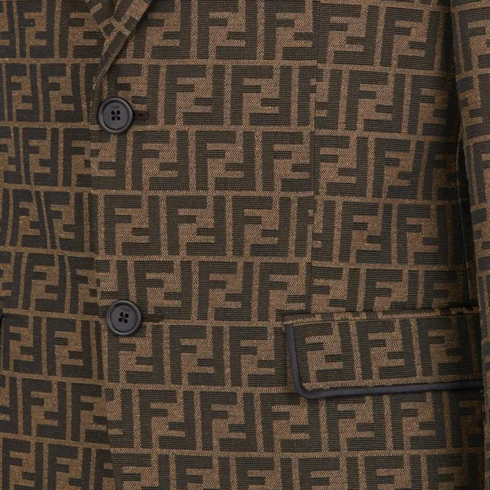 Man Brown Fabric Blazer Brown Fendi Jackets and Suits