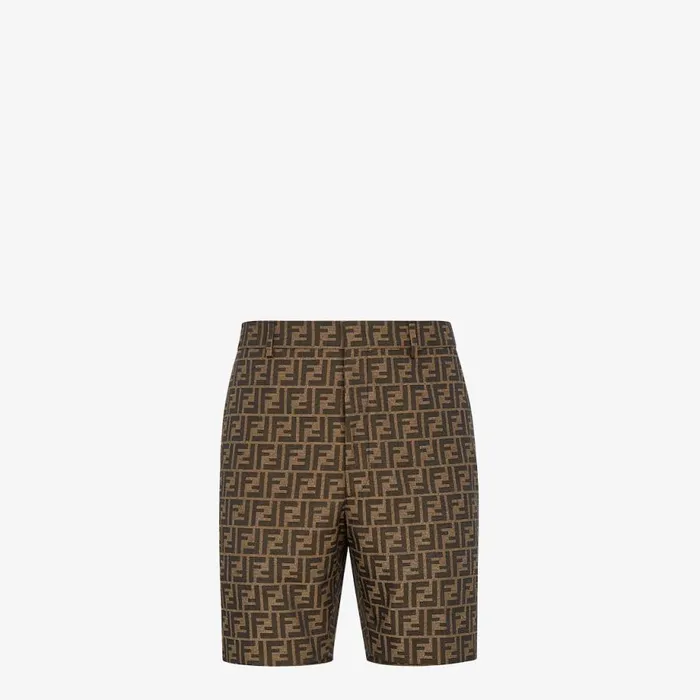 Man Brown Fabric Trousers Brown Fendi Denim and Trousers