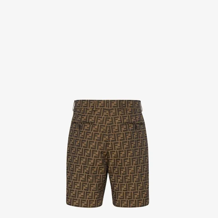 Man Brown Fabric Trousers Brown Fendi Denim and Trousers