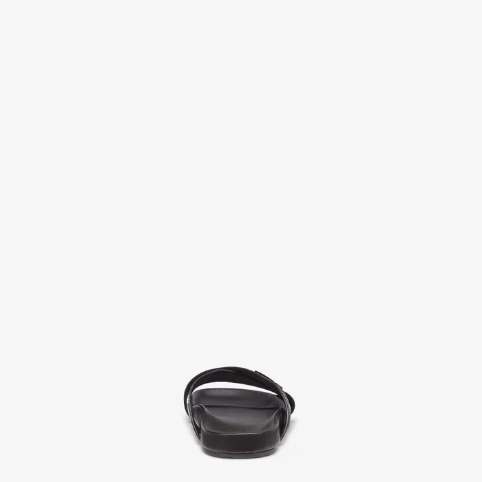 Man Brown Leather Slides Brown Fendi Slides and Sandals