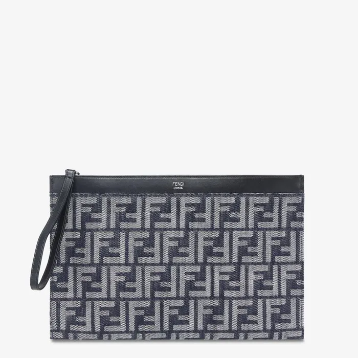Man Denim Pouch Blue Fendi Pouches