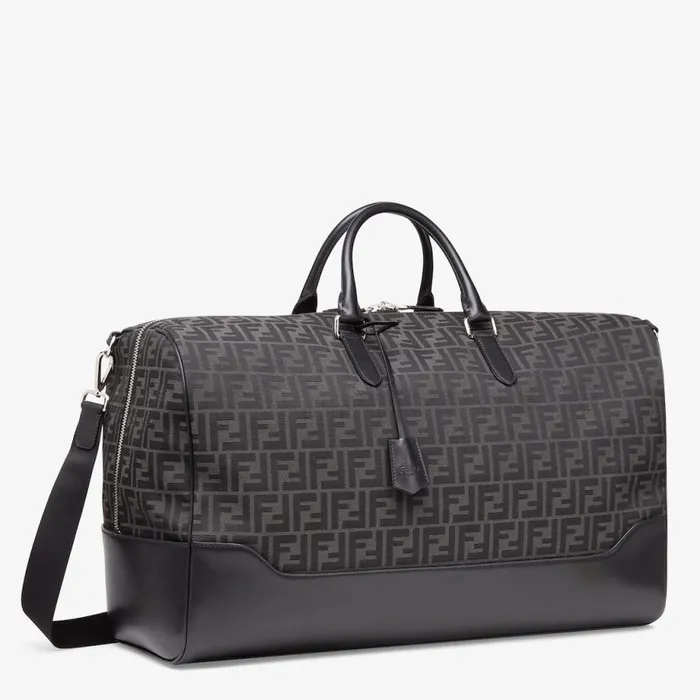 Man Ff Jacquard Fabric Large Bag Grey Fendi Travel Bags