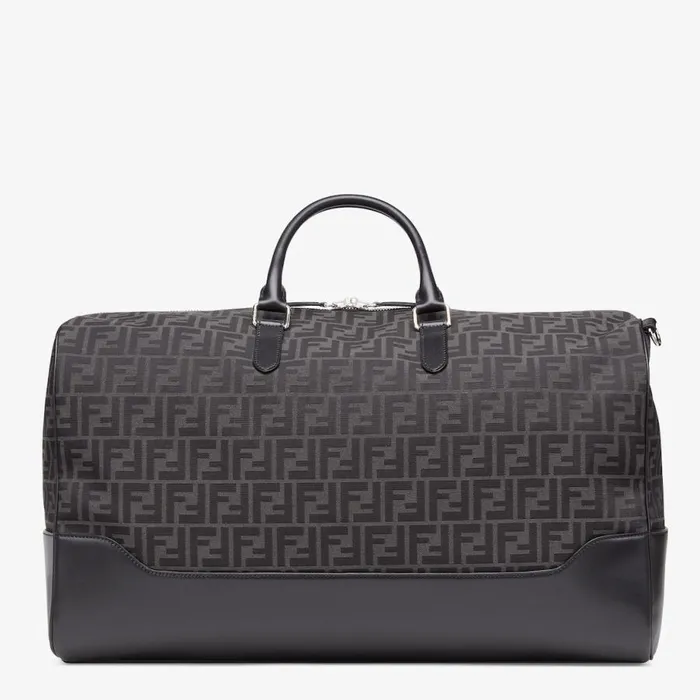 Man Ff Jacquard Fabric Large Bag Grey Fendi Travel Bags
