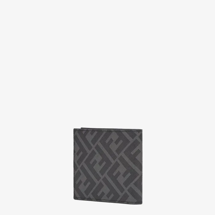 Man Grey Fabric BiFold Wallet Grey Fendi Wallets
