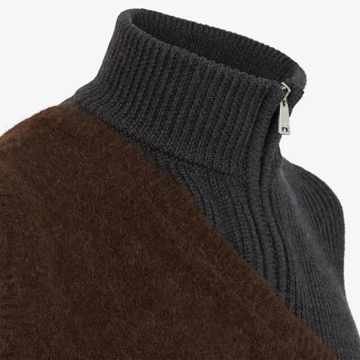 Man Multicolour Alpaca And Wool Gilet Multicolour Fendi Knitwear