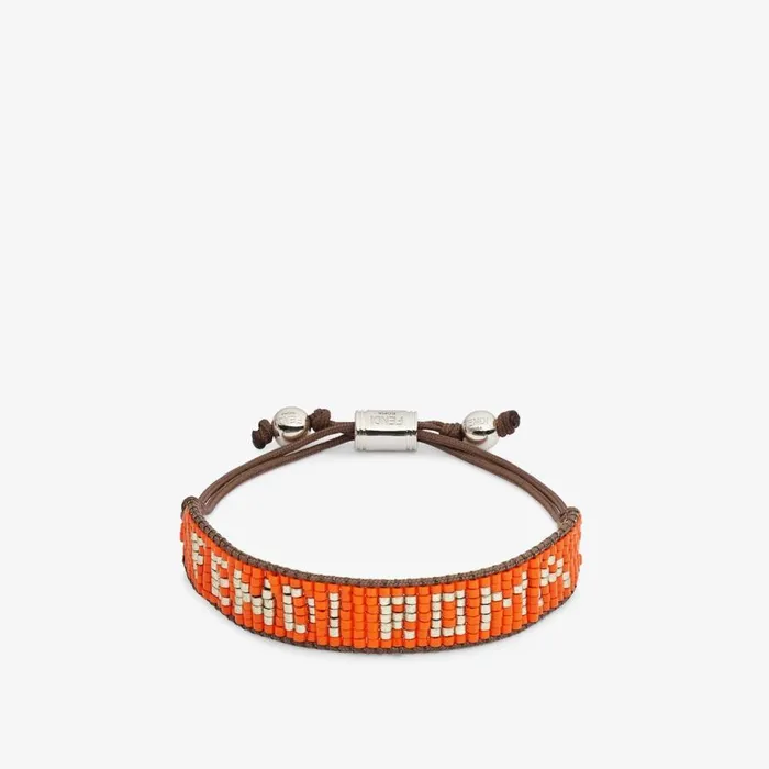 Man Orange Bracelet Silver Fendi Bracelets