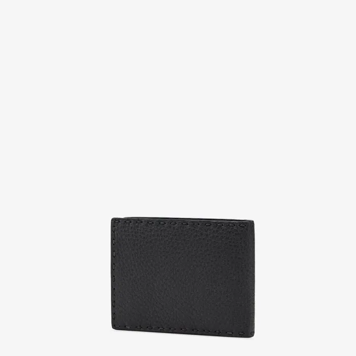 Man Selleria BiFold Wallet In Black Leather Black Fendi Wallets