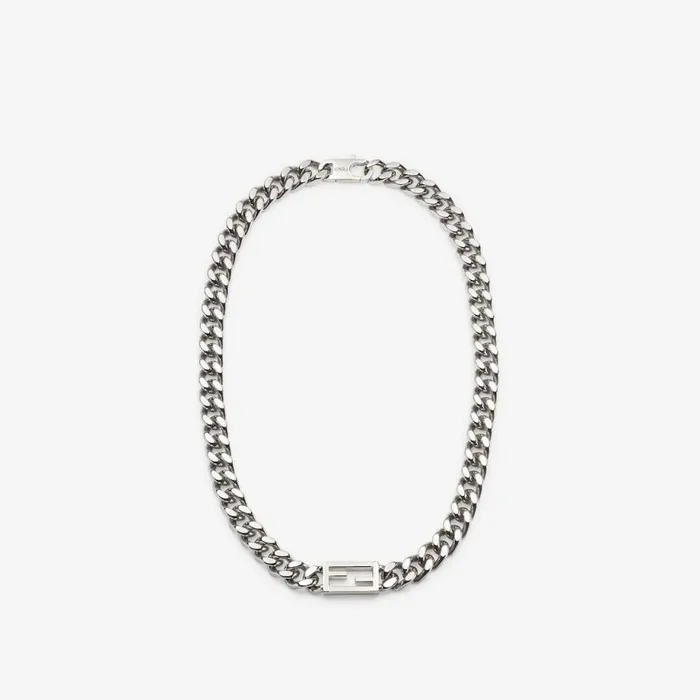 Man SilverColoured Necklace Silver Fendi Necklaces