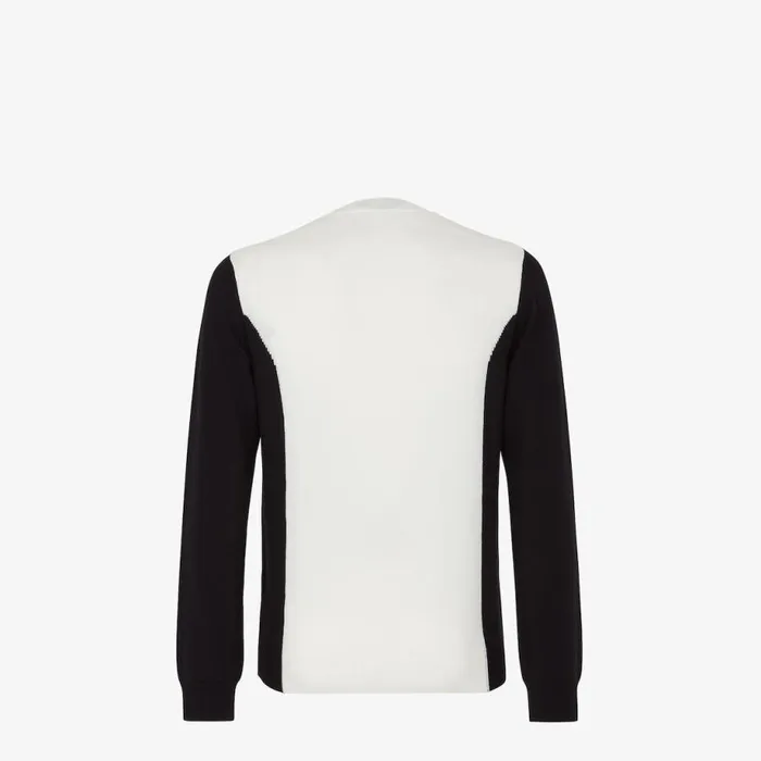 Man White Knit Pullover White Fendi Skiwear