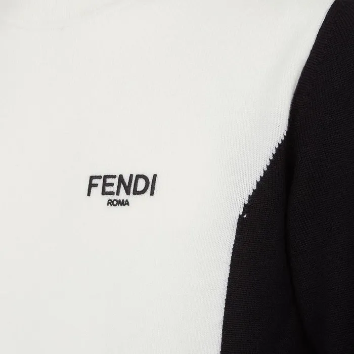 Man White Knit Pullover White Fendi Skiwear