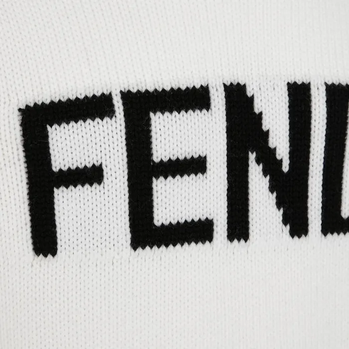 Man White Wool Jumper White Fendi Knitwear