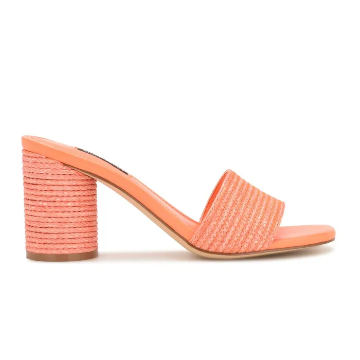 Mapeli Heeled Slide Sandals Orange Women Nine West Dress