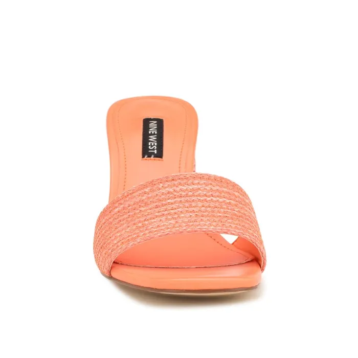 Mapeli Heeled Slide Sandals Orange Women Nine West Dress Mapeli Heeled Slide Sandals Orange Women Nine West Dress