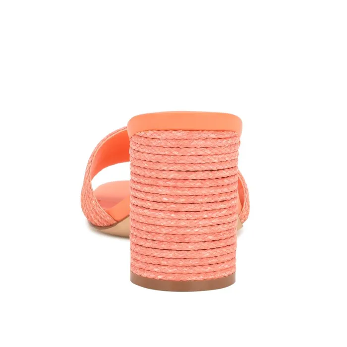 Mapeli Heeled Slide Sandals Orange Women Nine West Dress Mapeli Heeled Slide Sandals Orange Women Nine West Dress