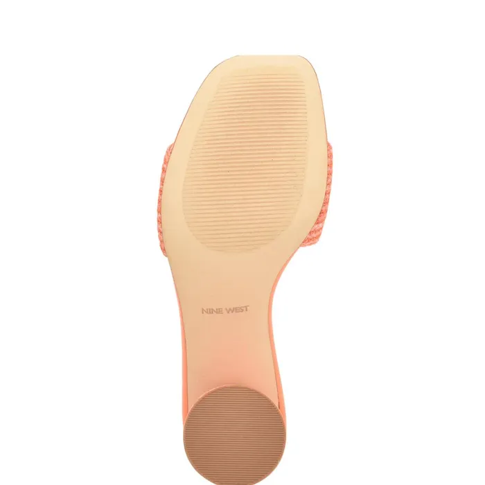 Mapeli Heeled Slide Sandals Orange Women Nine West Dress Mapeli Heeled Slide Sandals Orange Women Nine West Dress