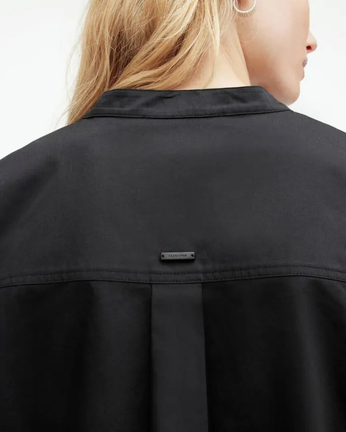 Marcie Embroidered Val Relaxed Fit Shirt Black Women AllSaints Tops and Shirts Marcie Embroidered Val Relaxed Fit Shirt Black Women AllSaints Tops and Shirts