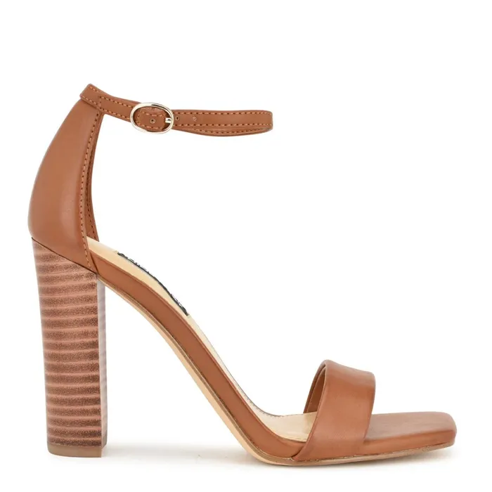 Marrie Ankle Strap Sandals Dark Natural Women Nine West Sandals