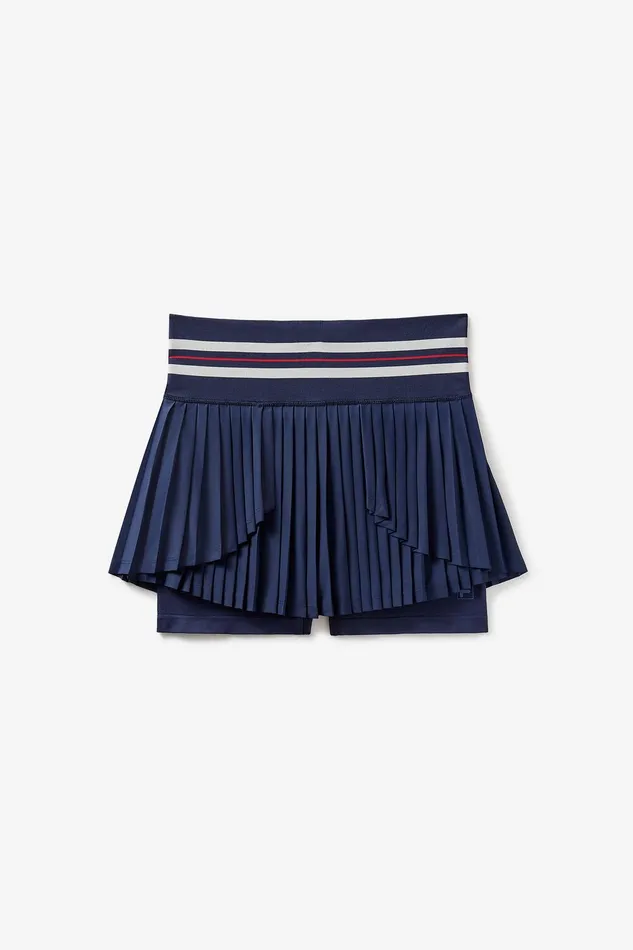 Matching Sets Women Fila Challenger Pleated Seamless Skort 488 Filanavy Gardenia Filared