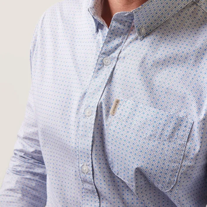 Medallion Stretch Modern Fit Shirt White Men Ariat Button Down Shirts Medallion Stretch Modern Fit Shirt White Men Ariat Button Down Shirts