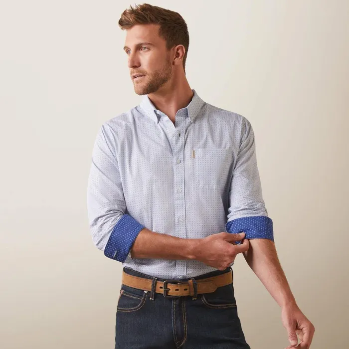 Medallion Stretch Modern Fit Shirt White Men Ariat Button Down Shirts Medallion Stretch Modern Fit Shirt White Men Ariat Button Down Shirts