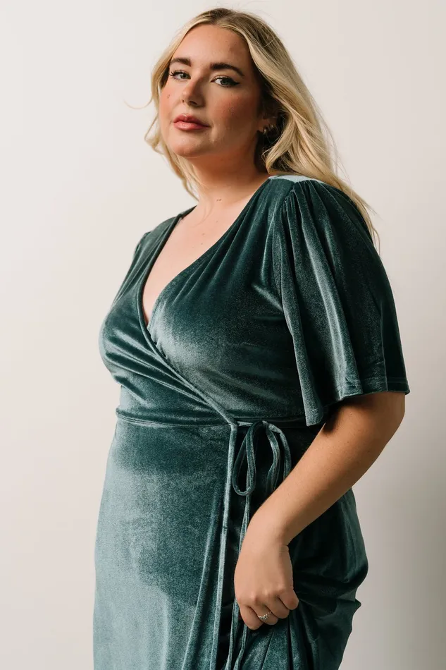 Meghan Velvet Wrap Maxi Dress Persian Blue Women Baltic Born Bump Friendly Meghan Velvet Wrap Maxi Dress Persian Blue Women Baltic Born Bump Friendly