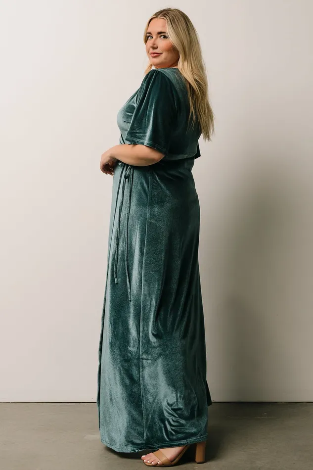Meghan Velvet Wrap Maxi Dress Persian Blue Women Baltic Born Bump Friendly Meghan Velvet Wrap Maxi Dress Persian Blue Women Baltic Born Bump Friendly