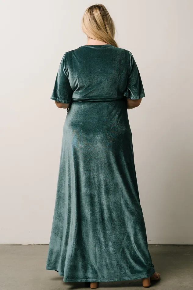 Meghan Velvet Wrap Maxi Dress Persian Blue Women Baltic Born Bump Friendly Meghan Velvet Wrap Maxi Dress Persian Blue Women Baltic Born Bump Friendly