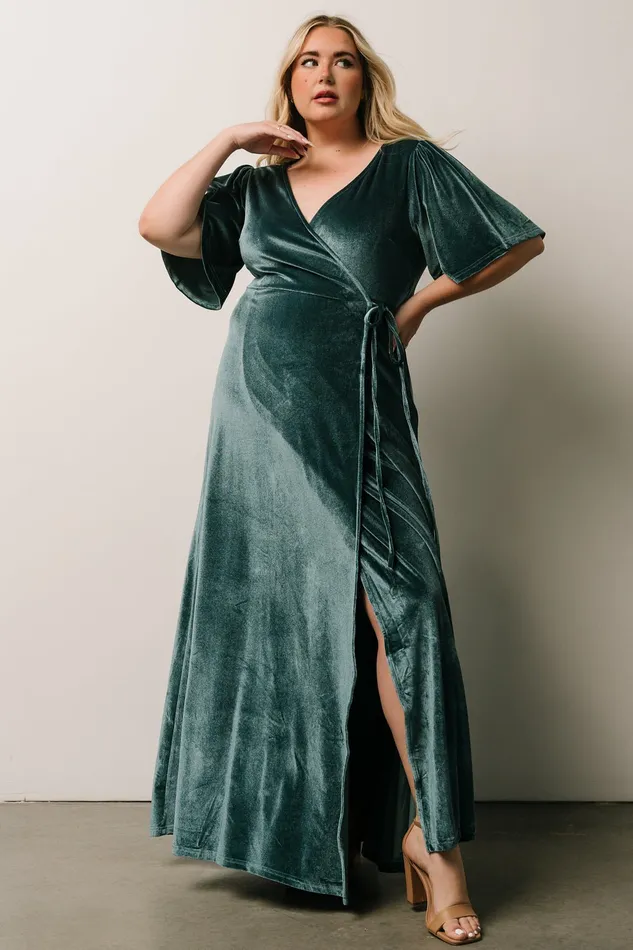 Meghan Velvet Wrap Maxi Dress Persian Blue Women Baltic Born Bump Friendly Meghan Velvet Wrap Maxi Dress Persian Blue Women Baltic Born Bump Friendly