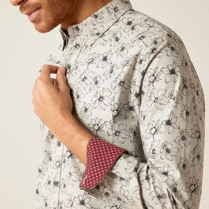 Memphis Stretch Modern Fit Shirt Grey Heather Men Ariat Button Down Shirts Memphis Stretch Modern Fit Shirt Grey Heather Men Ariat Button Down Shirts