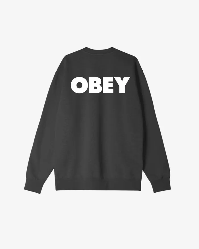 Men BOLD HEAVYWEIGHT CREWNECK Peach Parfait OBEY Clothing SWEATSHIRTS