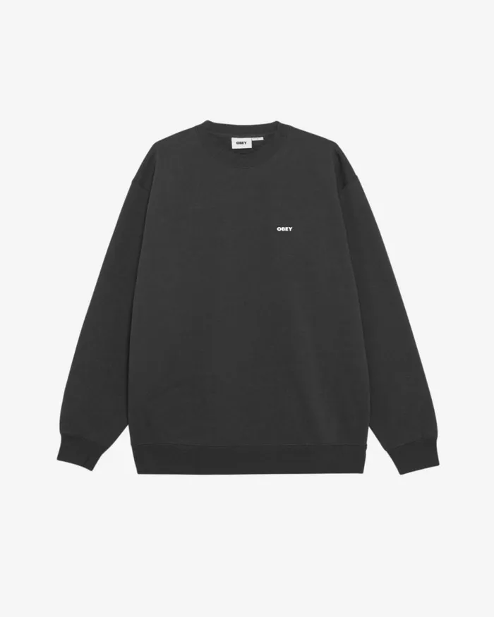 Men BOLD HEAVYWEIGHT CREWNECK Peach Parfait OBEY Clothing SWEATSHIRTS