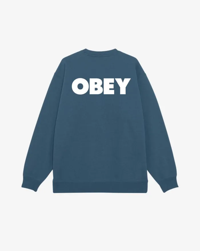 Men BOLD HEAVYWEIGHT CREWNECK Peach Parfait OBEY Clothing SWEATSHIRTS