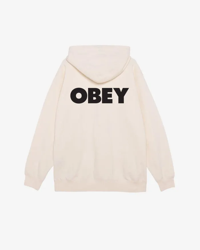 Men BOLD HEAVYWEIGHT PULLOVER Unbleached OBEY Clothing SWEATSHIRTS