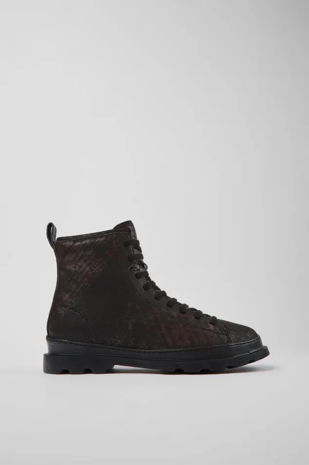 Men Camper Ankle Boots Brutus Blackbrown Brushed Nubuck Boot