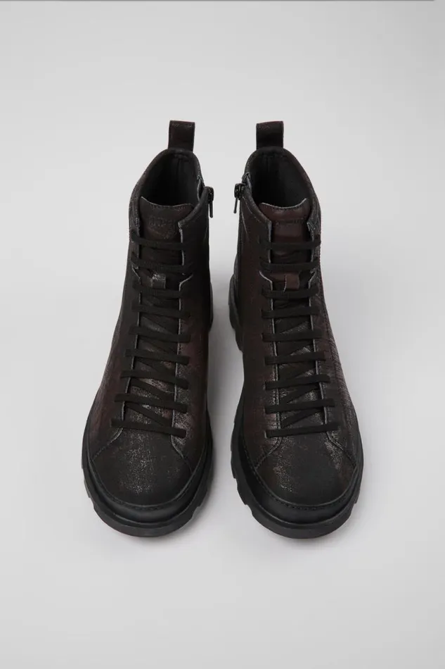 Men Camper Ankle Boots Brutus Blackbrown Brushed Nubuck Boot