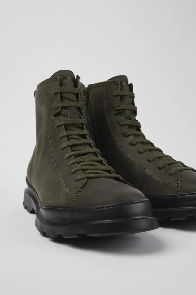 Men Camper Ankle Boots Brutus Green Medium Lace Boot