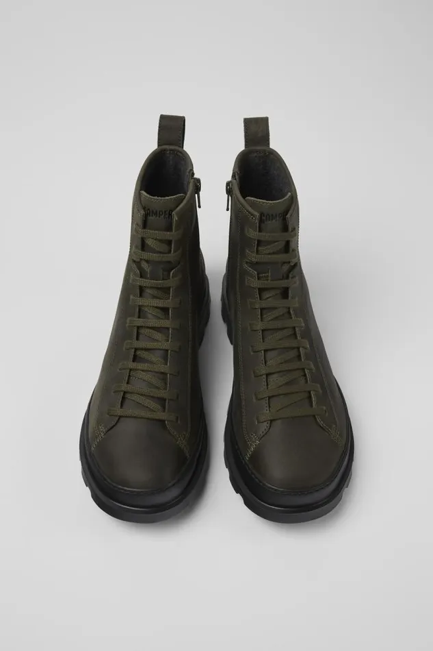Men Camper Ankle Boots Brutus Green Medium Lace Boot Men Camper Ankle Boots Brutus Green Medium Lace Boot