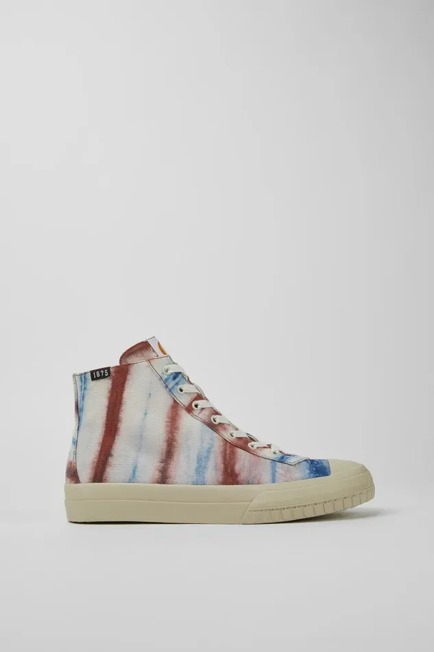Men Camper Ankle Boots Camper X EFI Multicolored Organic Cotton Sneakers Men Camper Ankle Boots Camper X EFI Multicolored Organic Cotton Sneakers